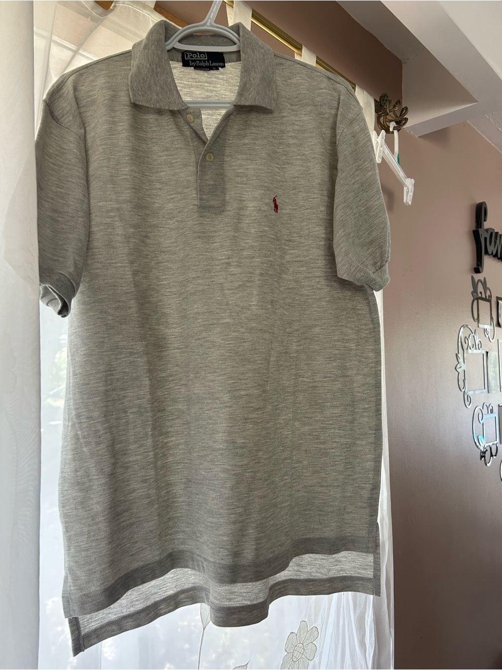 Men’s - Polo by Ralph Lauren - Grey Short-Sleeve Polo Shirt- Size XL